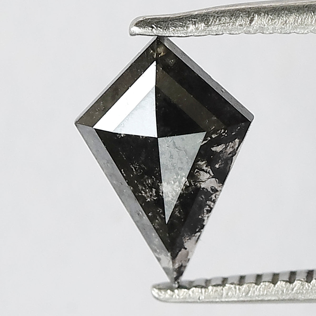 0.70 CT Kite Shape Conflict Free Loose Diamond, Natural Gray Black Salt and Pepper Diamond