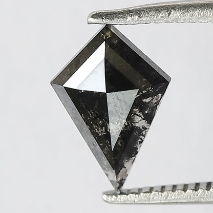 0.70 CT Kite Shape Conflict Free Loose Diamond, Natural Gray Black Salt and Pepper Diamond
