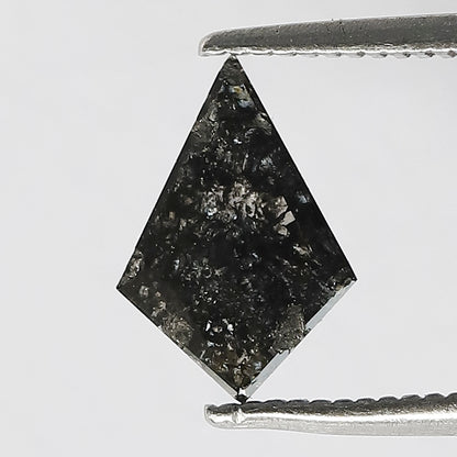 0.70 CT Kite Shape Conflict Free Loose Diamond, Natural Gray Black Salt and Pepper Diamond