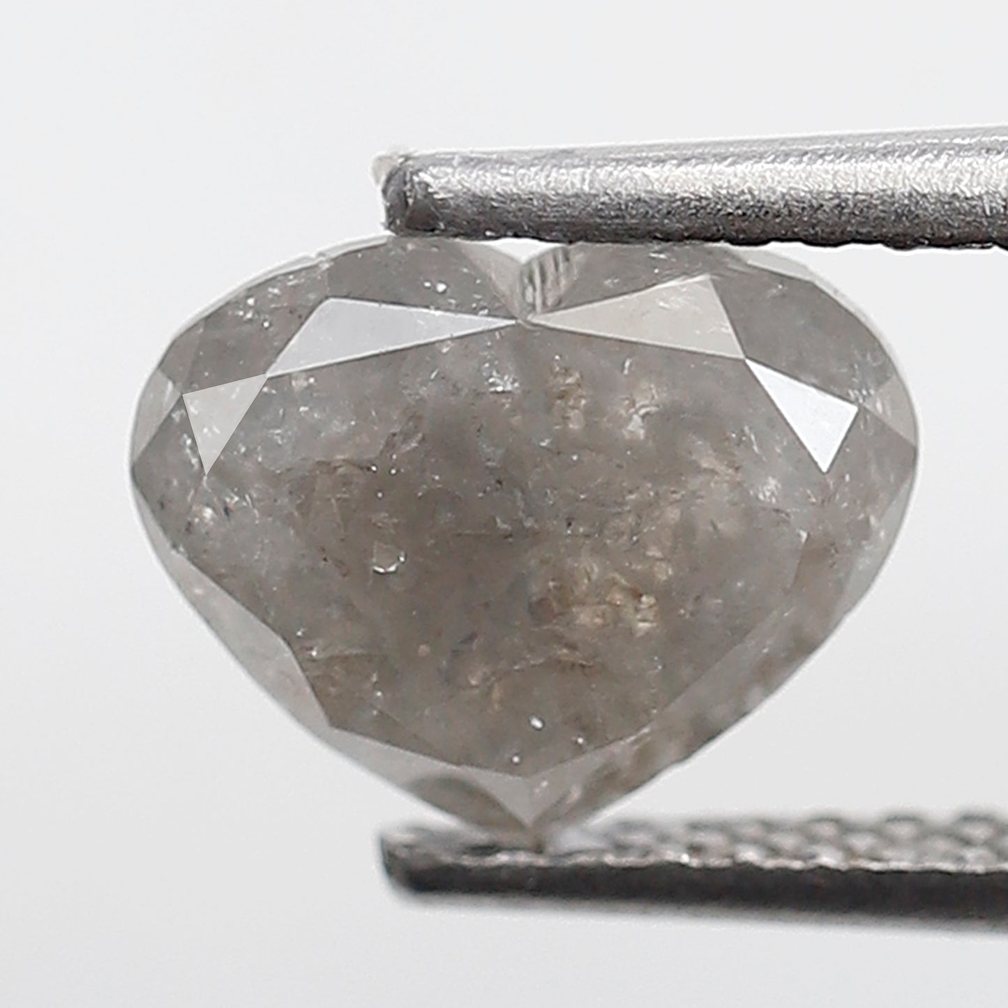 1.61 Ct Heart Shape Salt and Pepper Diamond 6 MM Loose Natural Gray Color Diamond
