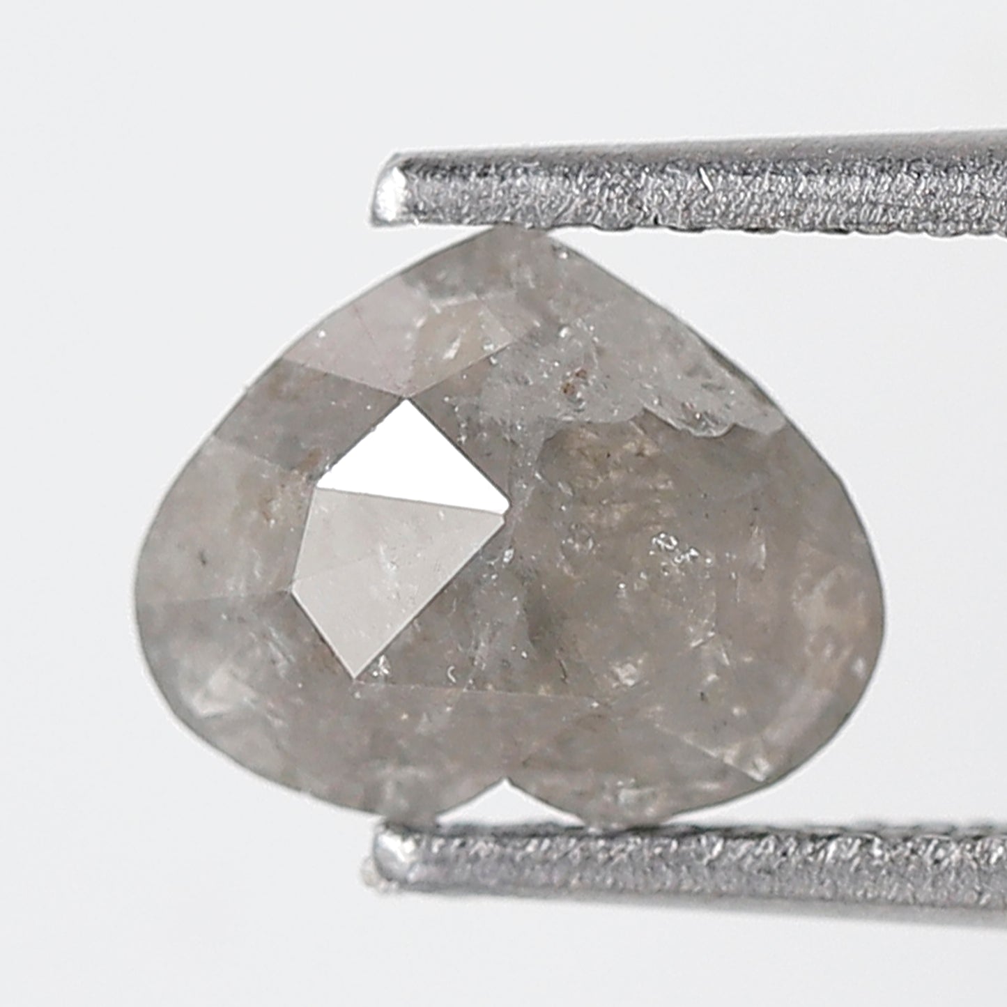 1.61 Ct Heart Shape Salt and Pepper Diamond 6 MM Loose Natural Gray Color Diamond