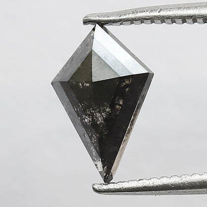 0.70 CT Kite Shape Conflict Free Loose Diamond, Natural Gray Black Salt and Pepper Diamond