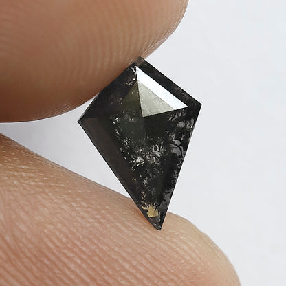 0.70 CT Kite Shape Conflict Free Loose Diamond, Natural Gray Black Salt and Pepper Diamond