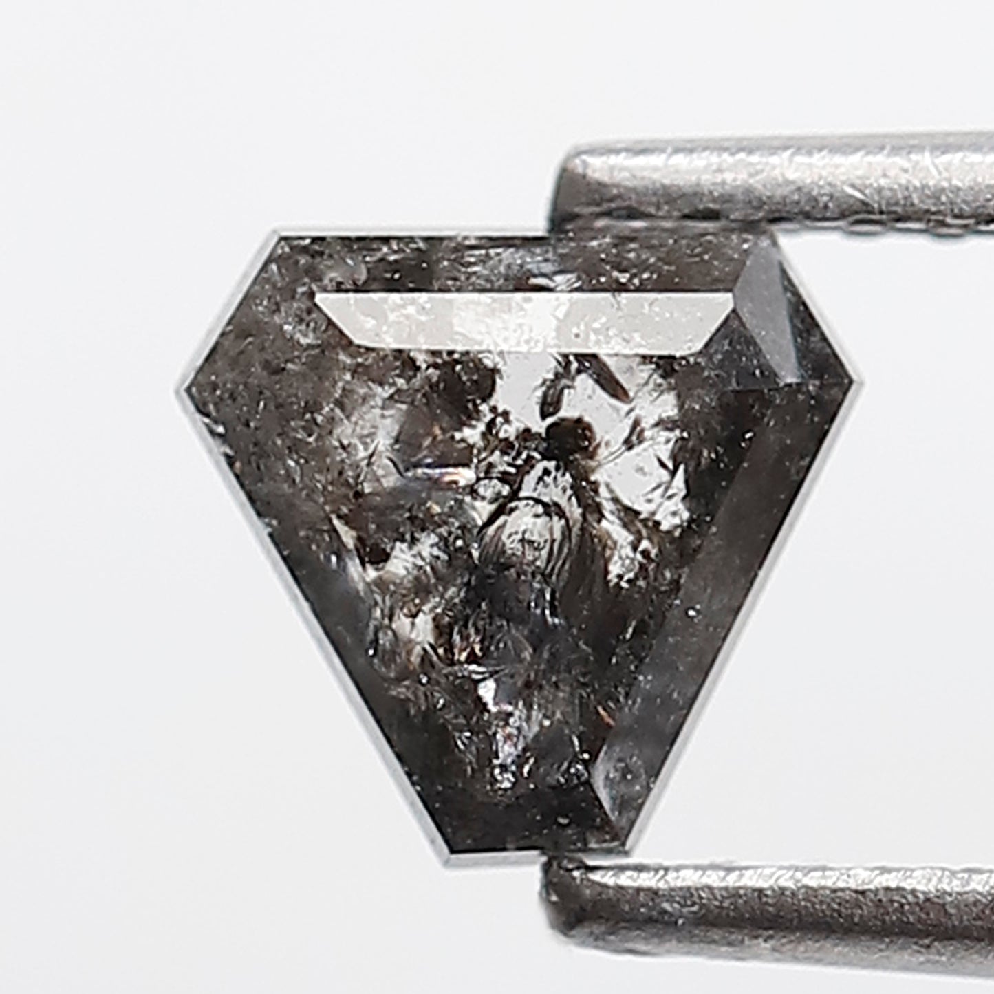 1.01 Ct Geometric Shape Salt and Pepper Diamond 6 MM Loose Natural Gray Black Color Diamond