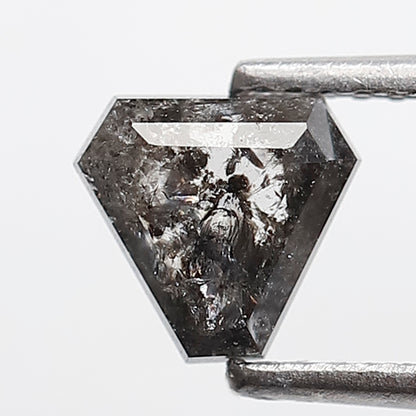 1.01 Ct Geometric Shape Salt and Pepper Diamond 6 MM Loose Natural Gray Black Color Diamond