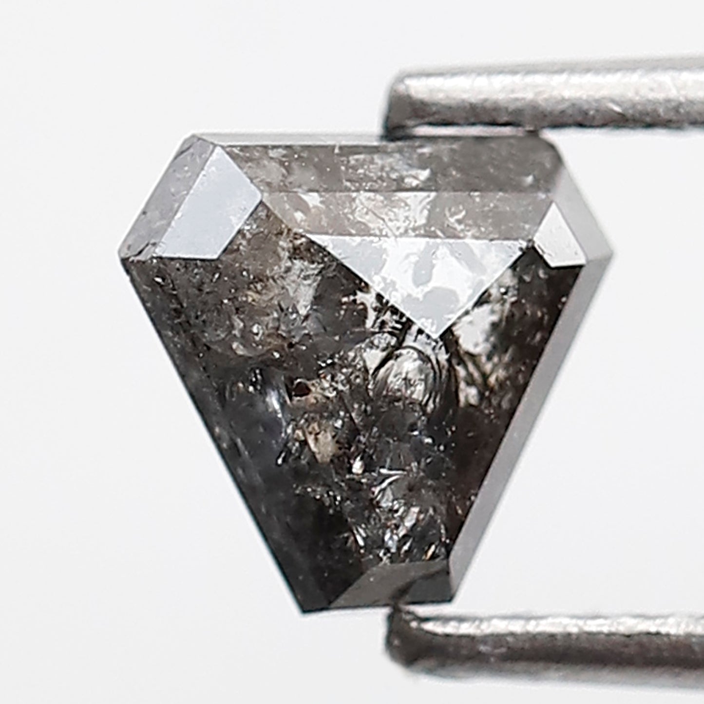 1.01 Ct Geometric Shape Salt and Pepper Diamond 6 MM Loose Natural Gray Black Color Diamond