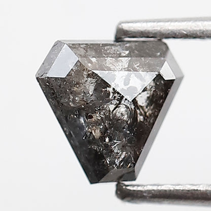 1.01 Ct Geometric Shape Salt and Pepper Diamond 6 MM Loose Natural Gray Black Color Diamond
