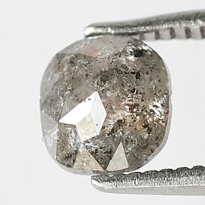 0.82 CT Cushion Shape Natural Loose brilliant cut Diamond, grey black color round edges salt and pepper for Unique Design Engagement ring