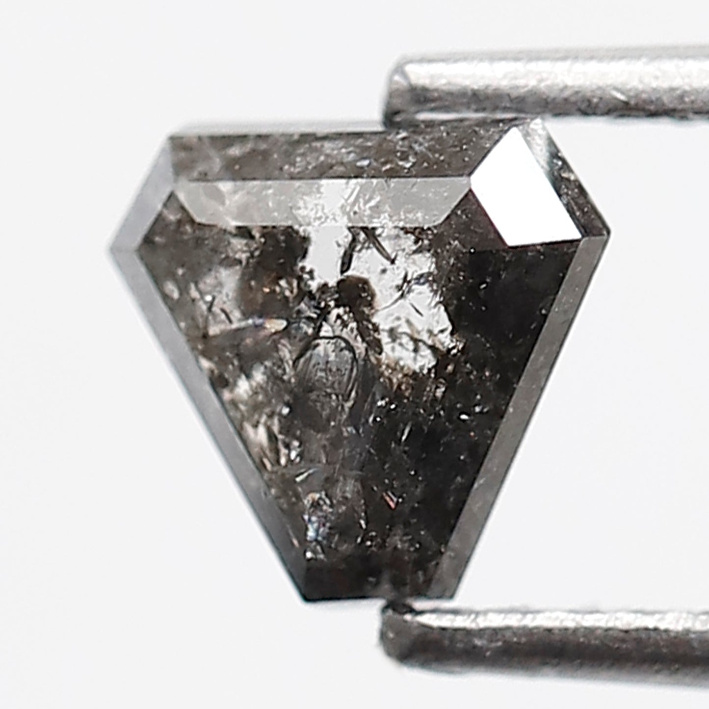 1.01 Ct Geometric Shape Salt and Pepper Diamond 6 MM Loose Natural Gray Black Color Diamond