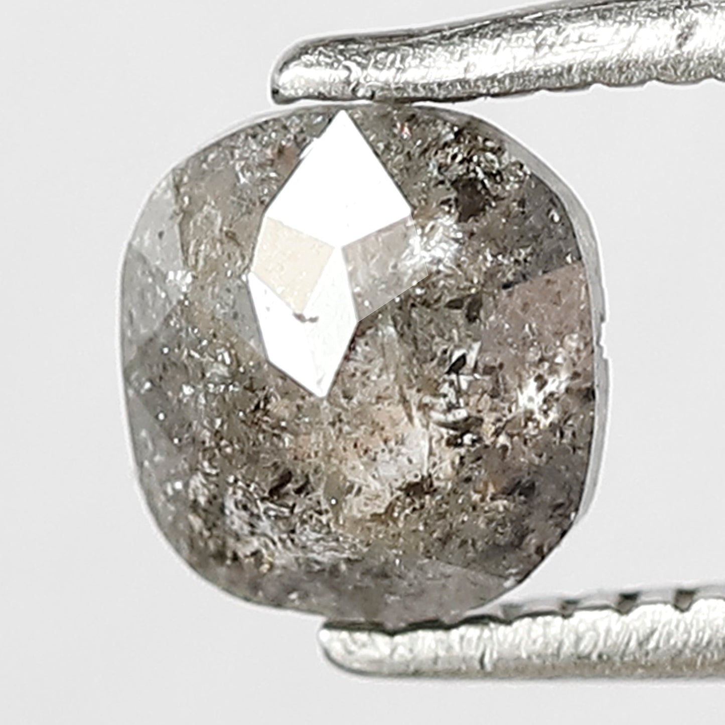 0.82 CT Cushion Shape Natural Loose brilliant cut Diamond, grey black color round edges salt and pepper for Unique Design Engagement ring