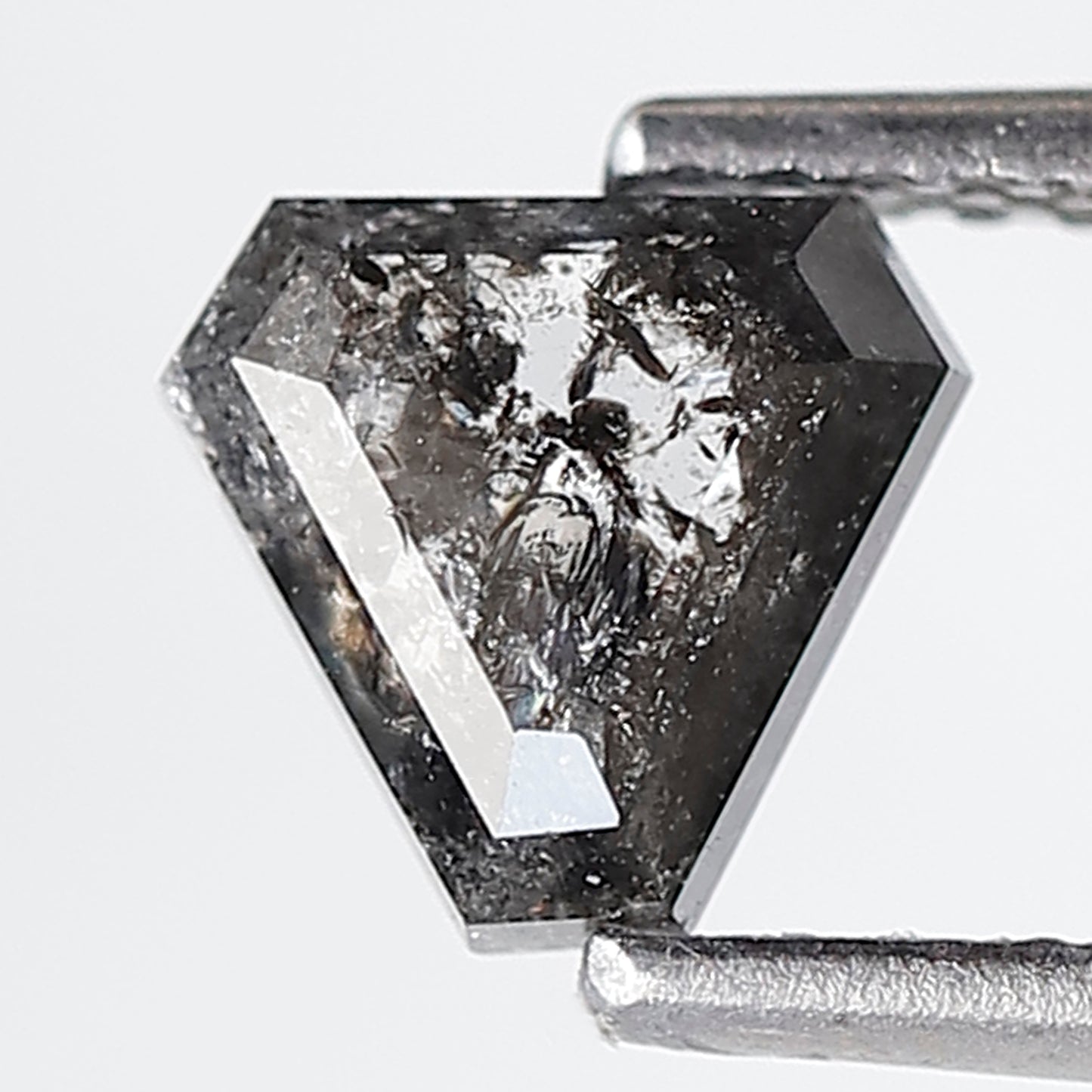 1.01 Ct Geometric Shape Salt and Pepper Diamond 6 MM Loose Natural Gray Black Color Diamond