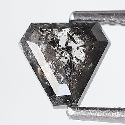 1.01 Ct Geometric Shape Salt and Pepper Diamond 6 MM Loose Natural Gray Black Color Diamond