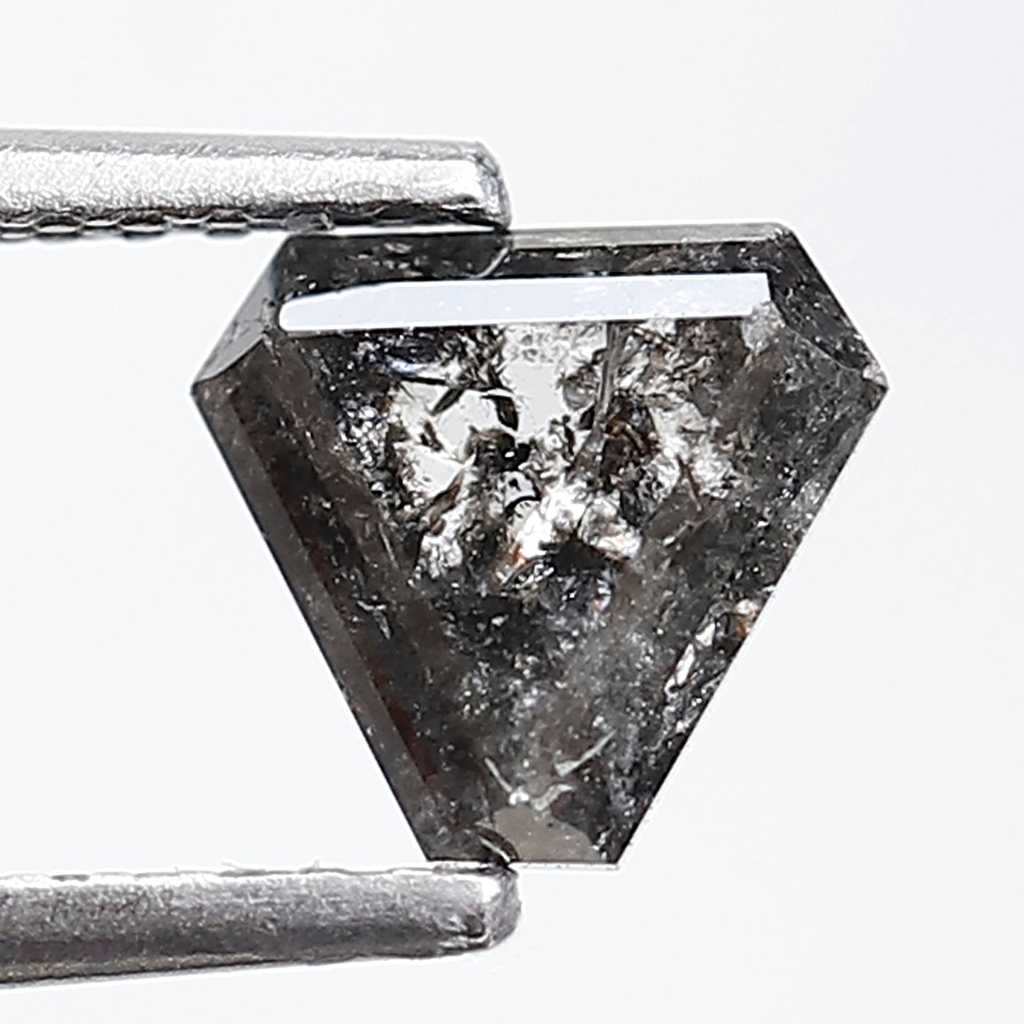 1.01 Ct Geometric Shape Salt and Pepper Diamond 6 MM Loose Natural Gray Black Color Diamond