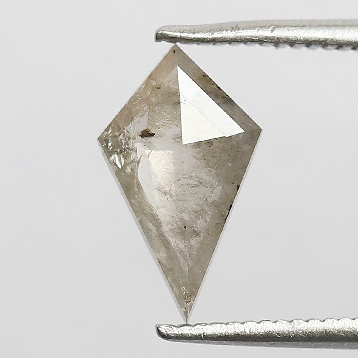 1.03 CT Translucent Kite Shape Natural Earth Mined Diamond, 11.10 mm Misty Grayish Salt and Pepper Loose Diamond