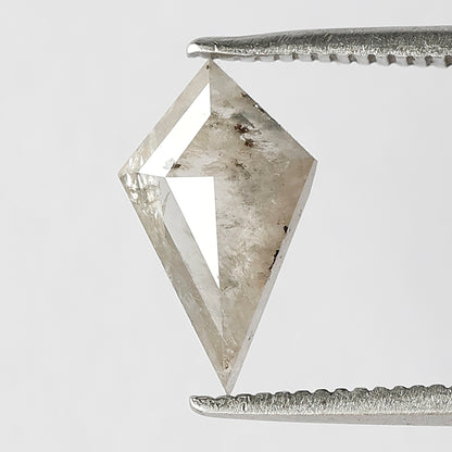 1.03 CT Translucent Kite Shape Natural Earth Mined Diamond, 11.10 mm Misty Grayish Salt and Pepper Loose Diamond