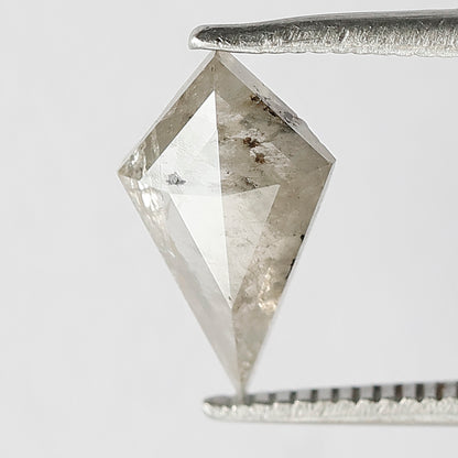 1.03 CT Translucent Kite Shape Natural Earth Mined Diamond, 11.10 mm Misty Grayish Salt and Pepper Loose Diamond