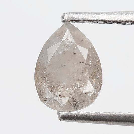 1.09 Ct Pear shape Salt and Pepper Diamond 7 mm Grey Color Natural Loose Stunning Diamond
