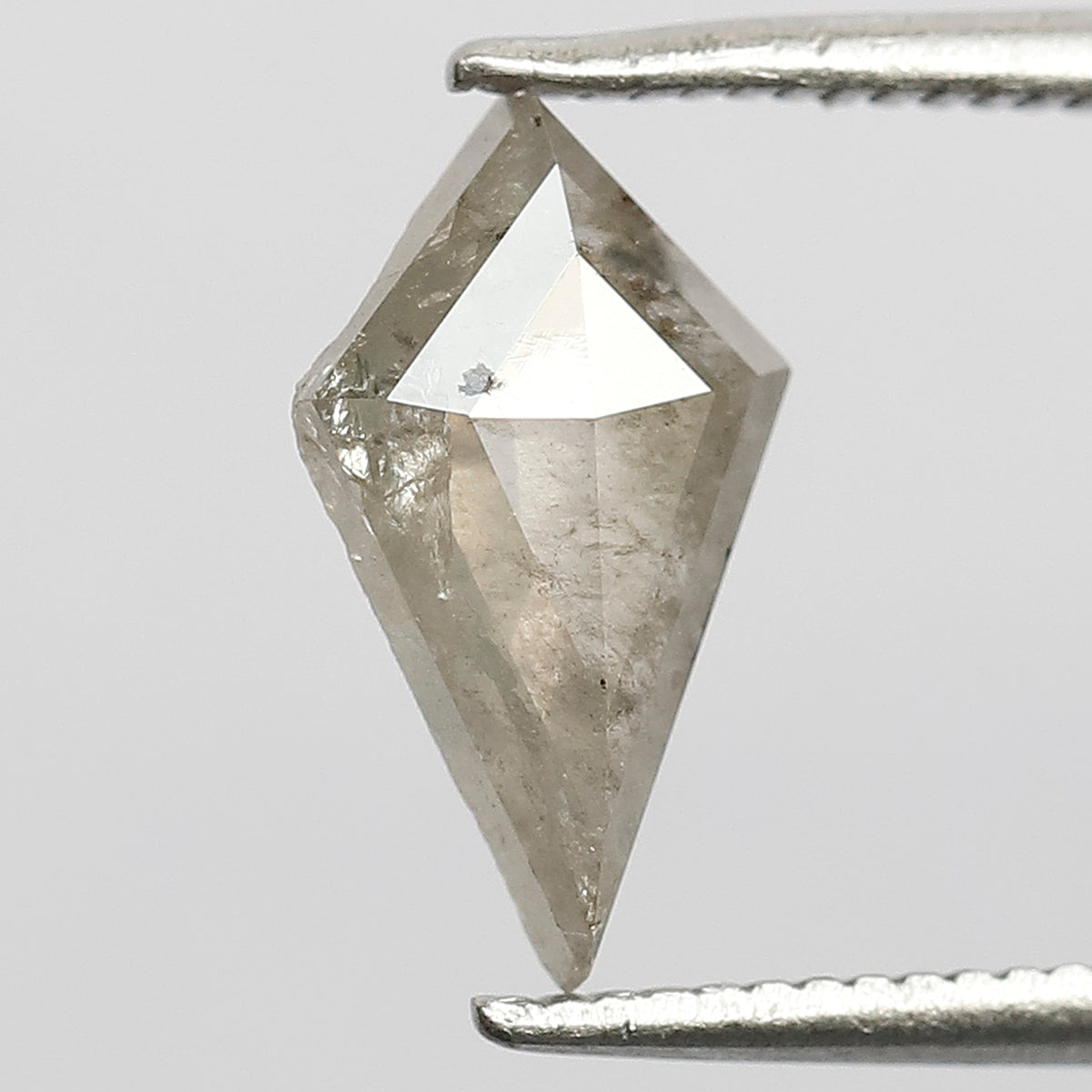1.03 CT Translucent Kite Shape Natural Earth Mined Diamond, 11.10 mm Misty Grayish Salt and Pepper Loose Diamond