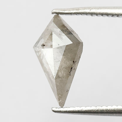 1.03 CT Translucent Kite Shape Natural Earth Mined Diamond, 11.10 mm Misty Grayish Salt and Pepper Loose Diamond