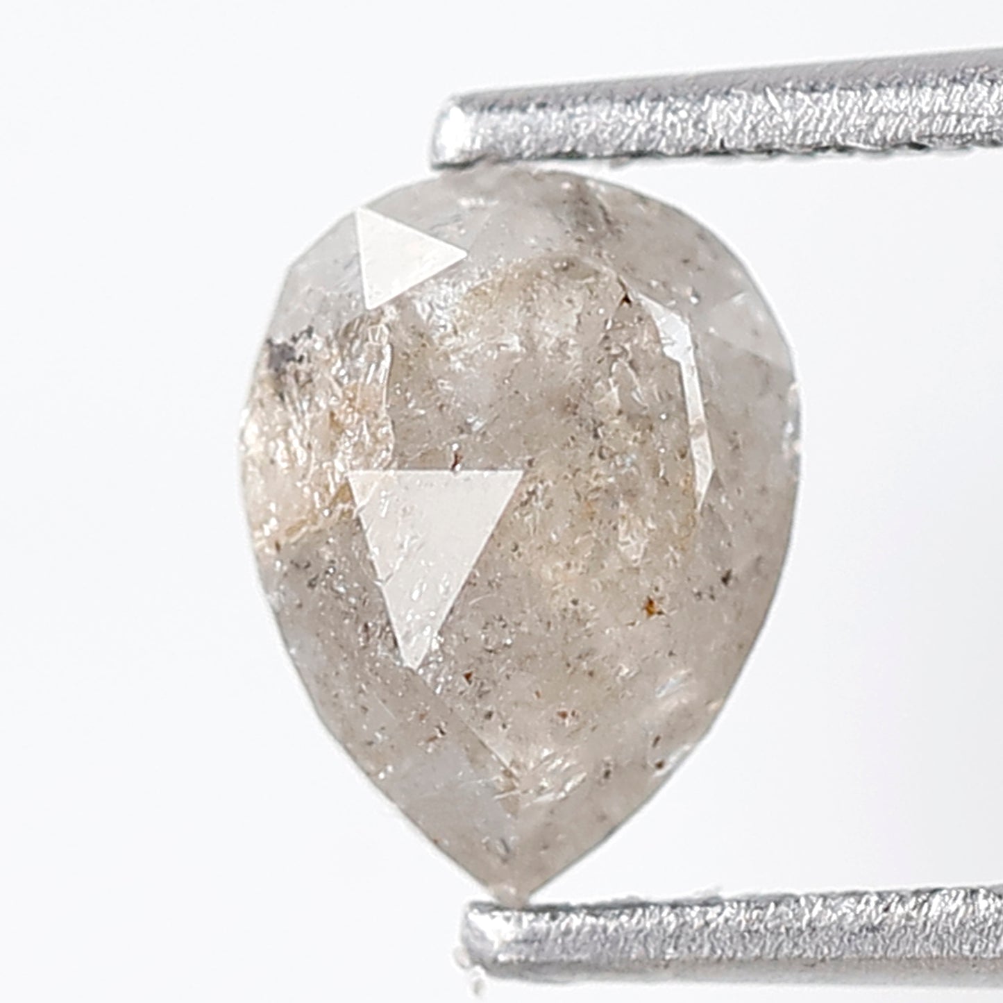 1.09 Ct Pear shape Salt and Pepper Diamond 7 mm Grey Color Natural Loose Stunning Diamond