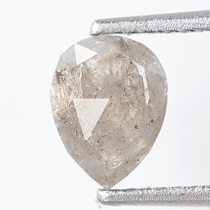 1.09 Ct Pear shape Salt and Pepper Diamond 7 mm Grey Color Natural Loose Stunning Diamond