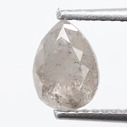 1.09 Ct Pear shape Salt and Pepper Diamond 7 mm Grey Color Natural Loose Stunning Diamond