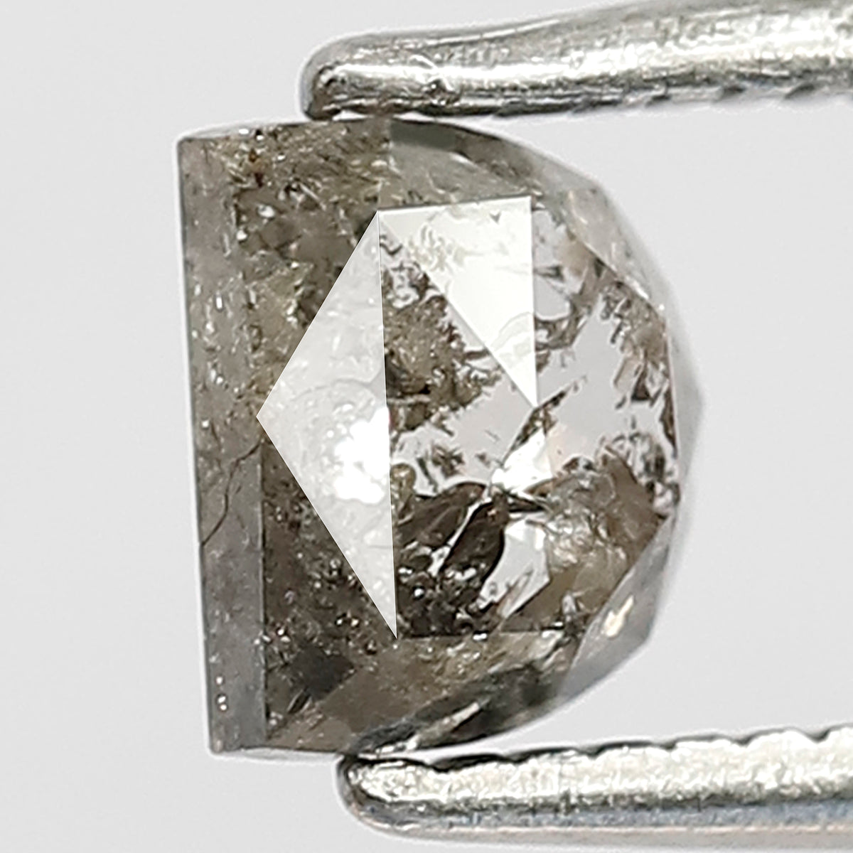 0.76 CT Half moon Shape Natural Loose Diamond, 4 mm Grey black color Salt and pepper for making Elegant Design side Stone Engagement Ring