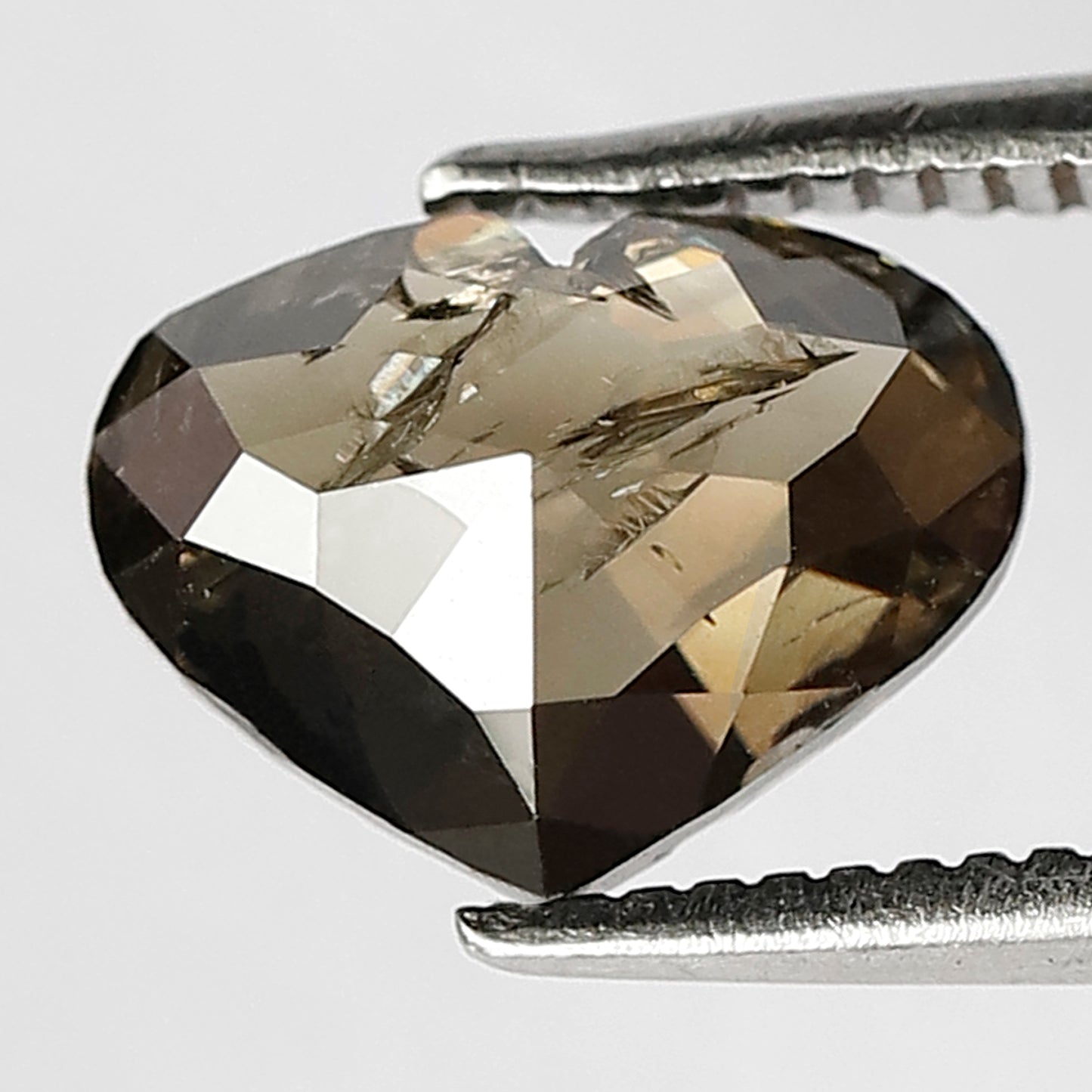 1.82 CT Heart shaped brown color rose cut diamond salt and pepper diamond loose antique faceted Heart cut diamond Gift for Her