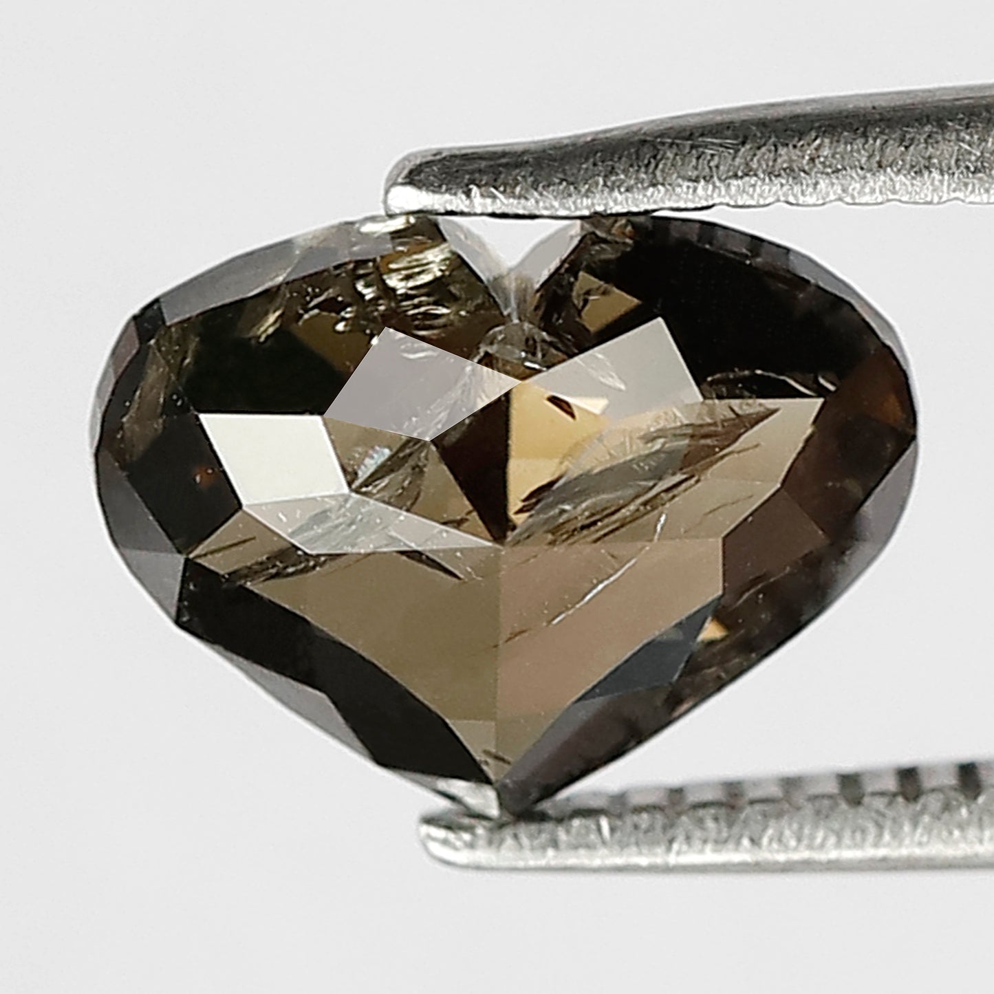 1.82 CT Heart shaped brown color rose cut diamond salt and pepper diamond loose antique faceted Heart cut diamond Gift for Her