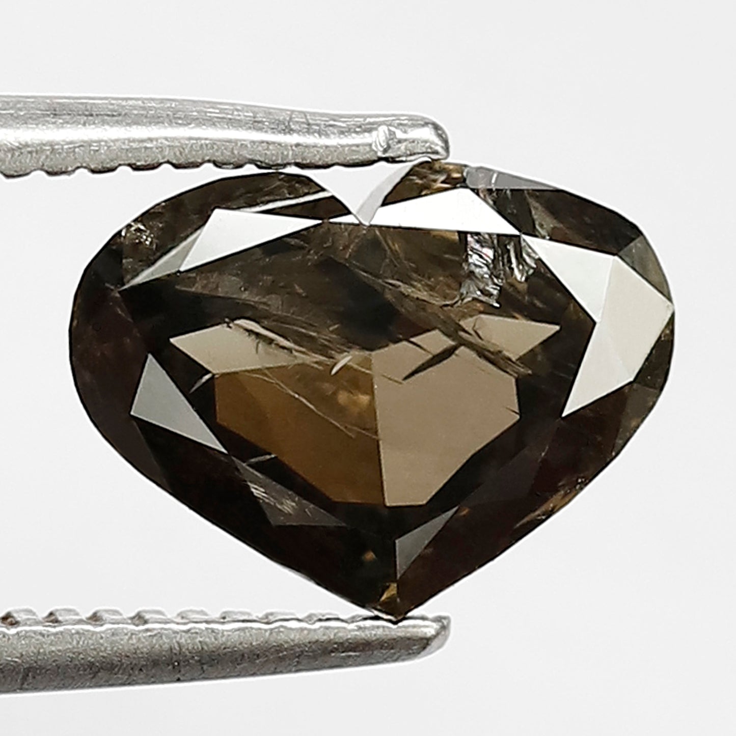 1.82 CT Heart shaped brown color rose cut diamond salt and pepper diamond loose antique faceted Heart cut diamond Gift for Her