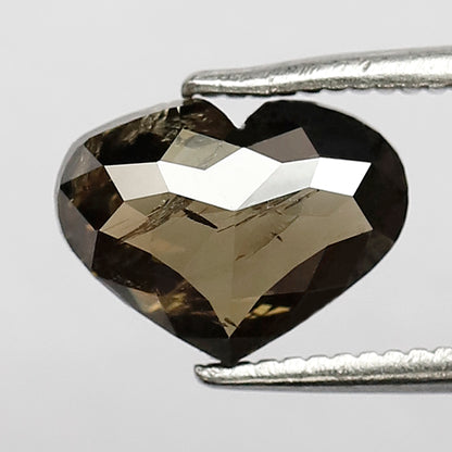 1.82 CT Heart shaped brown color rose cut diamond salt and pepper diamond loose antique faceted Heart cut diamond Gift for Her