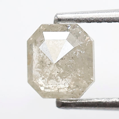 0.92 Ct 5 MM Emerald Shape Salt and pepper Diamond Misty White Color Natural Loose Diamond