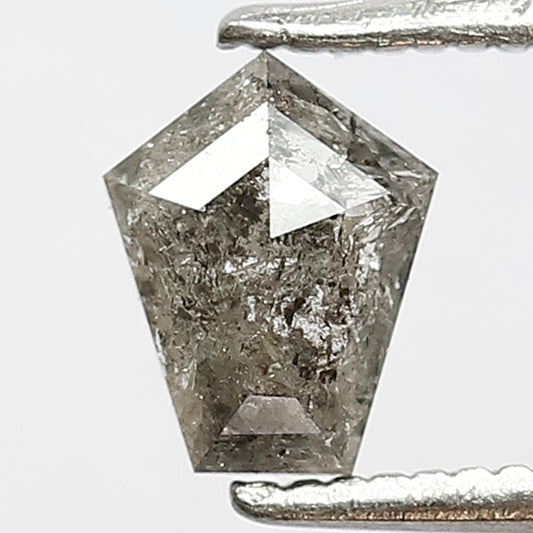 0.68 CT Geometric Shape Natural Loose Diamond,Grey Black color Salt and pepper,6 mm Multi Faceted Diamond for making Beautiful proposal Ring