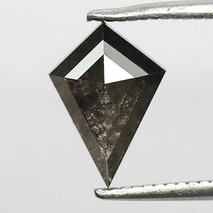 0.96 CT Earth Mined Kite Shape Loose Diamond, Natural Gray Black Salt and Pepper Diamond For Proposal Ring and Jewelry