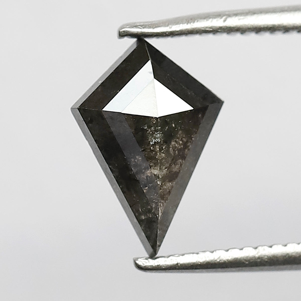 0.96 CT Earth Mined Kite Shape Loose Diamond, Natural Gray Black Salt and Pepper Diamond For Proposal Ring and Jewelry