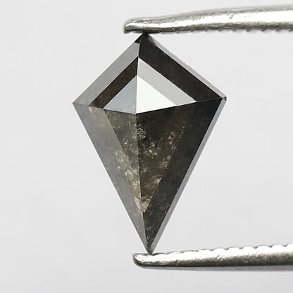 0.96 CT Earth Mined Kite Shape Loose Diamond, Natural Gray Black Salt and Pepper Diamond For Proposal Ring and Jewelry