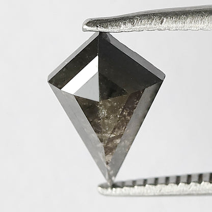 0.96 CT Earth Mined Kite Shape Loose Diamond, Natural Gray Black Salt and Pepper Diamond For Proposal Ring and Jewelry