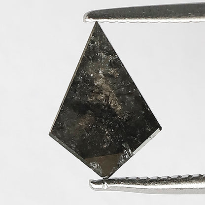 0.96 CT Earth Mined Kite Shape Loose Diamond, Natural Gray Black Salt and Pepper Diamond For Proposal Ring and Jewelry