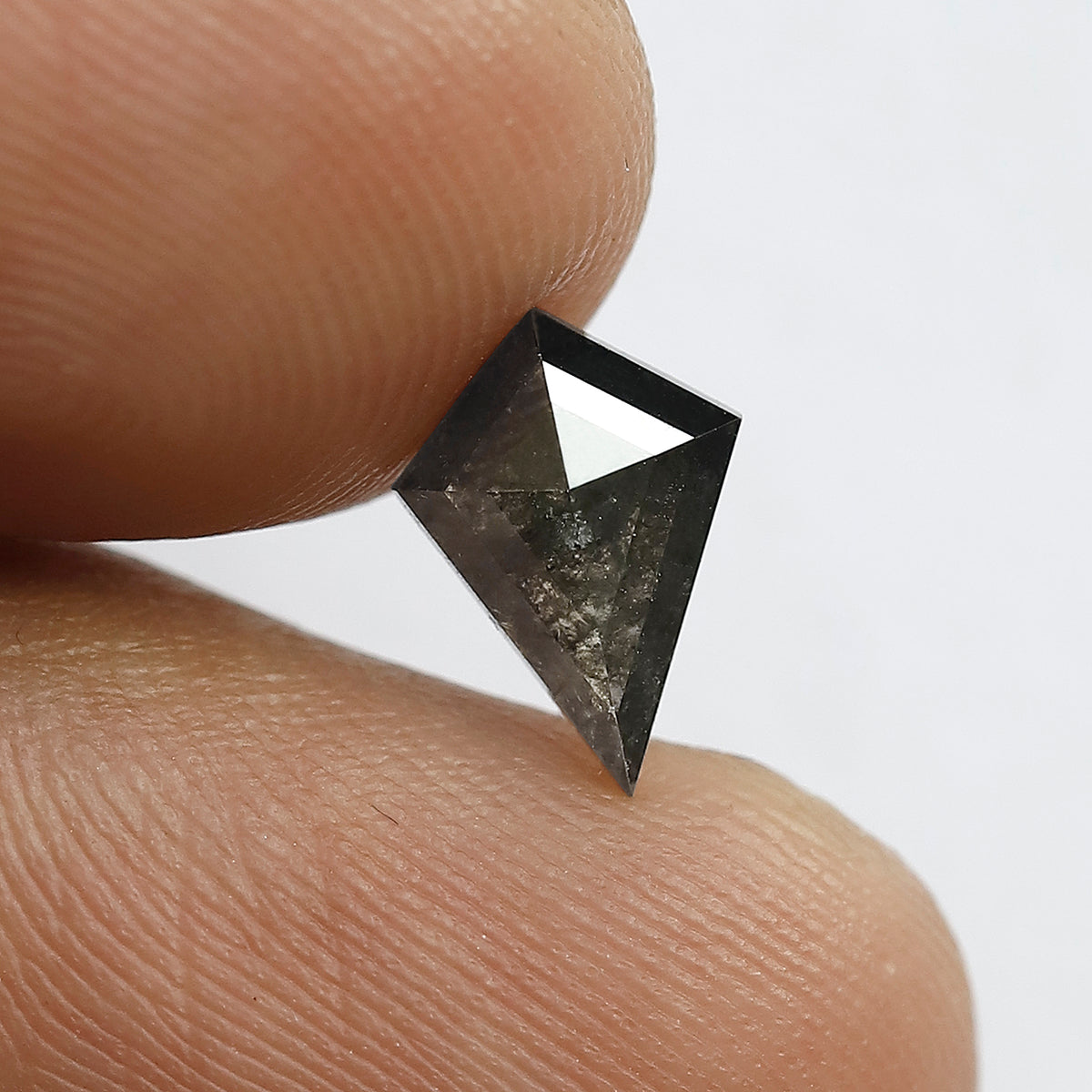 0.96 CT Earth Mined Kite Shape Loose Diamond, Natural Gray Black Salt and Pepper Diamond For Proposal Ring and Jewelry