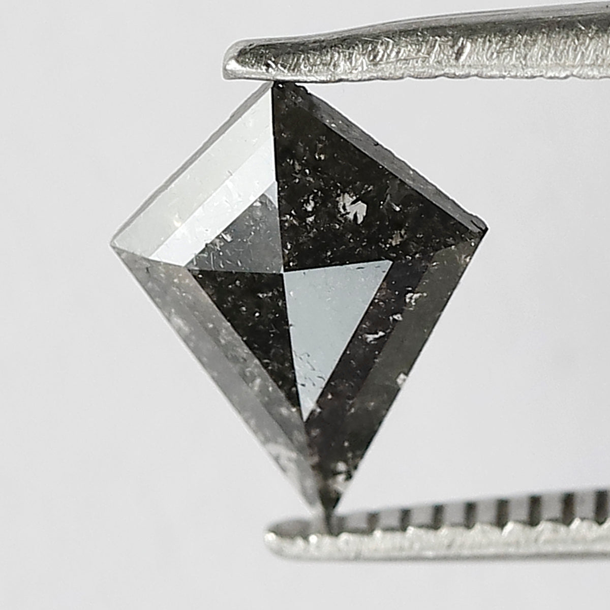 0.65 CT Gray Black Kite Shape Ethical Loose Diamond, 9.60 mm Natural Salt and Pepper Diamond For Making Bridal Jewelry