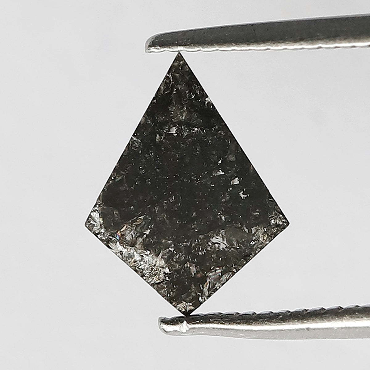 0.65 CT Gray Black Kite Shape Ethical Loose Diamond, 9.60 mm Natural Salt and Pepper Diamond For Making Bridal Jewelry