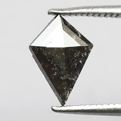 0.65 CT Gray Black Kite Shape Ethical Loose Diamond, 9.60 mm Natural Salt and Pepper Diamond For Making Bridal Jewelry