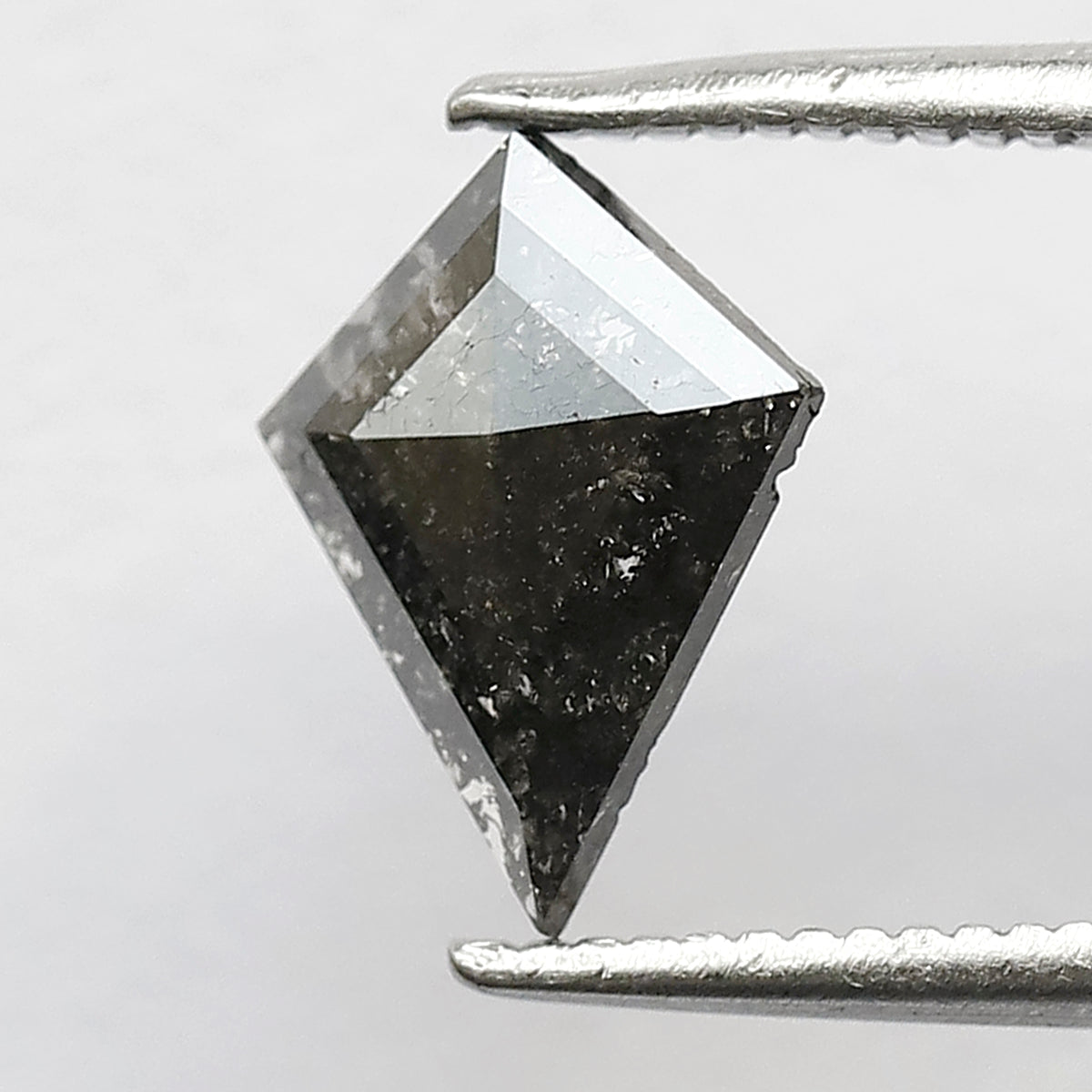 0.65 CT Gray Black Kite Shape Ethical Loose Diamond, 9.60 mm Natural Salt and Pepper Diamond For Making Bridal Jewelry