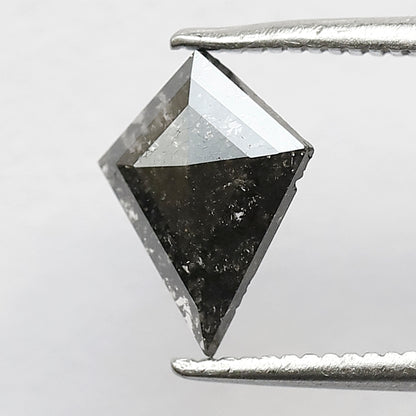 0.65 CT Gray Black Kite Shape Ethical Loose Diamond, 9.60 mm Natural Salt and Pepper Diamond For Making Bridal Jewelry
