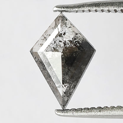 0.62 CT Kite Shape Translucent Salt and Pepper Diamond, 9.60 mm Natural Gray Black Loose Diamond For Wedding Band