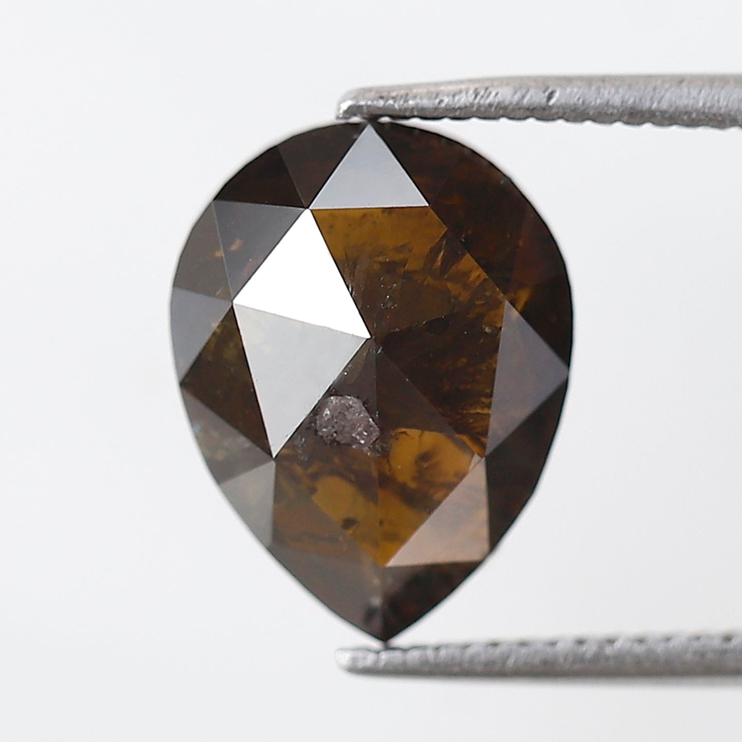 3.82 Ct Pear Shape Natural Loose Diamond 11 MM Elongated Honey Brown Color Salt and Pepper Diamond