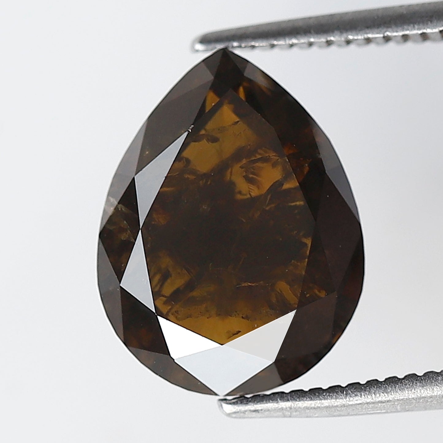 3.82 Ct Pear Shape Natural Loose Diamond 11 MM Elongated Honey Brown Color Salt and Pepper Diamond