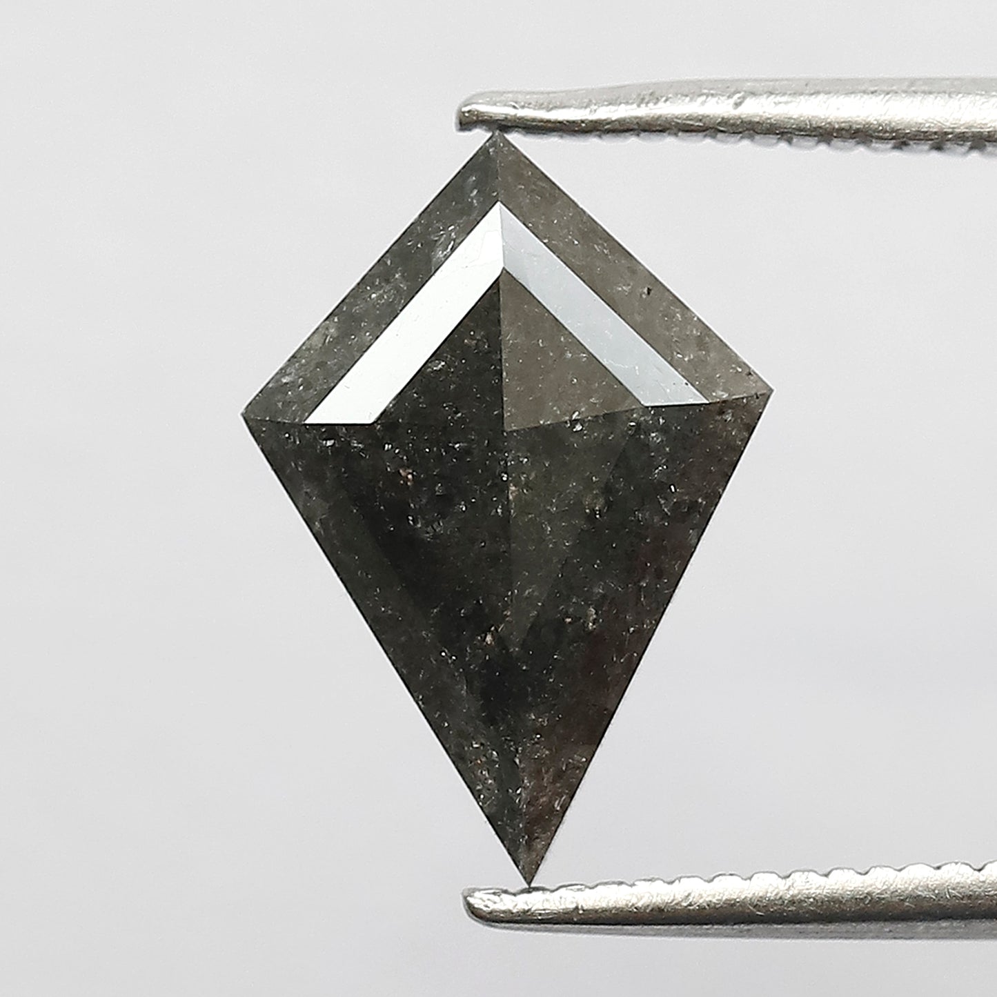 2.25 CT Kite Shape Natural Loose Earth Mined Diamond, 12.50 mm Gray Black Salt and Pepper Diamond For Wedding Ring