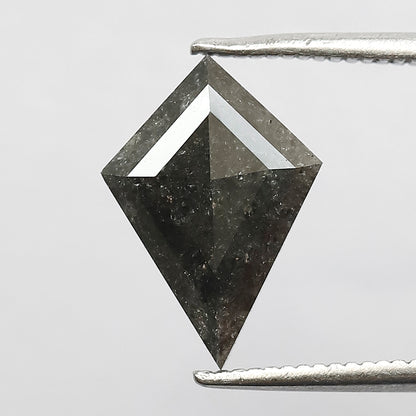 2.25 CT Kite Shape Natural Loose Earth Mined Diamond, 12.50 mm Gray Black Salt and Pepper Diamond For Wedding Ring
