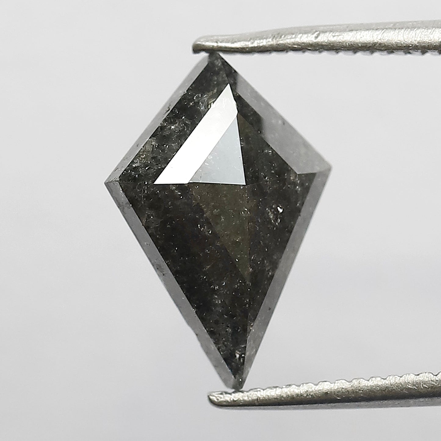 2.25 CT Kite Shape Natural Loose Earth Mined Diamond, 12.50 mm Gray Black Salt and Pepper Diamond For Wedding Ring